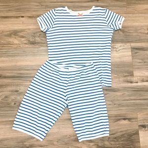 Mini Boden Stripes Short Sleeves Pajama Set Girls